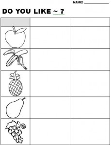 Do you like fruit worksheet